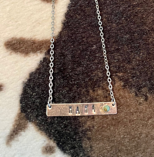 Mama Turquoise Bar Necklace