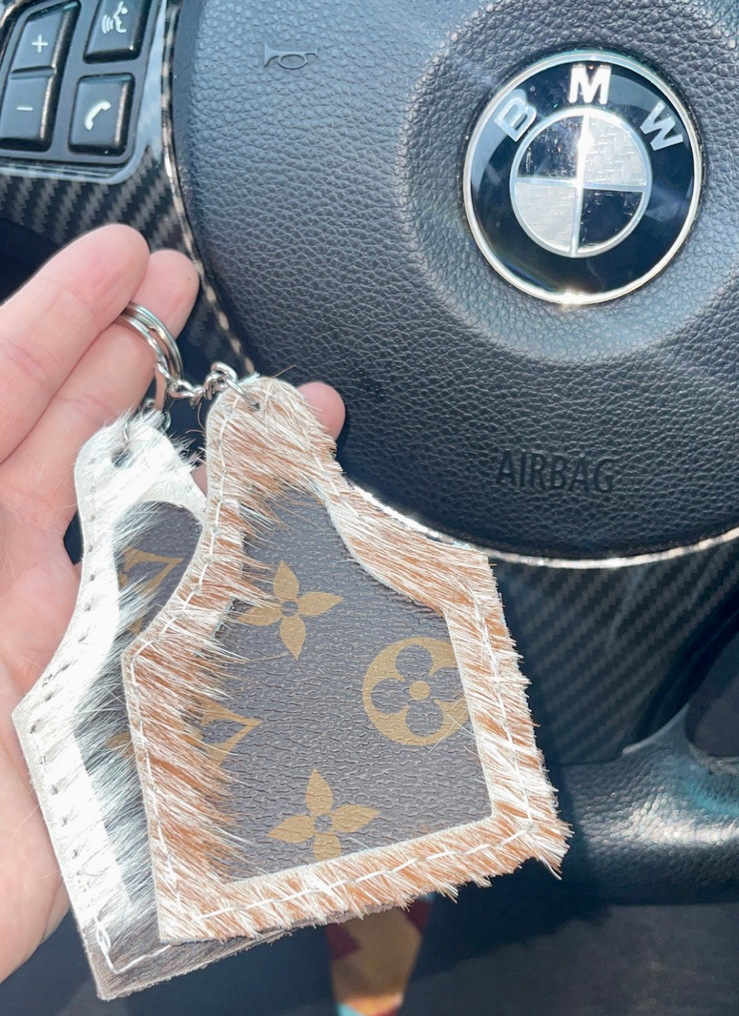 LV Cow Tag Keychains