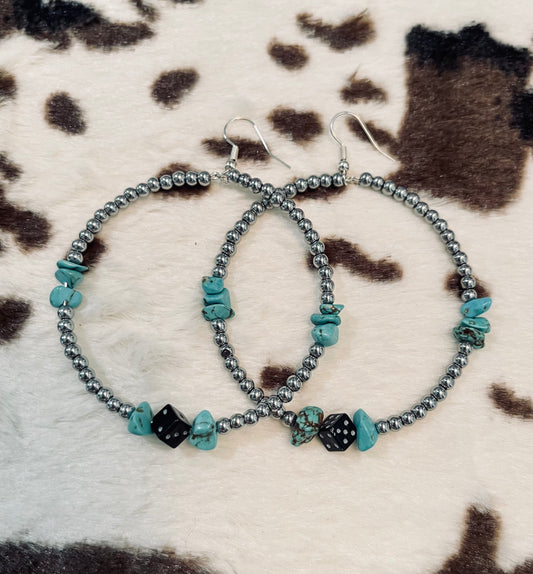 Loaded Dice Hoop Earrings