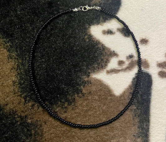 Long Black Train Choker Necklace