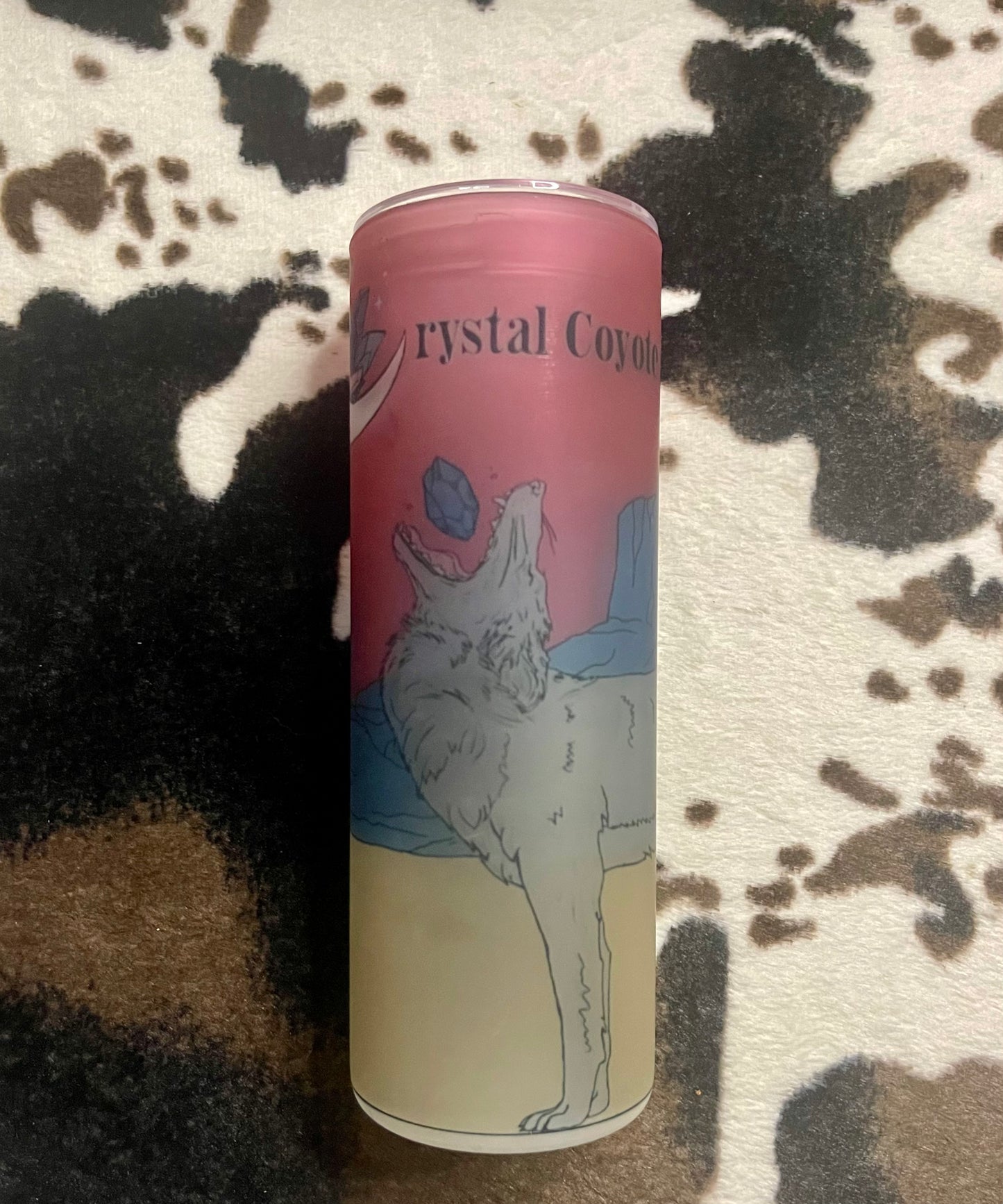 Crystal Coyote Glass Tumbler Cup