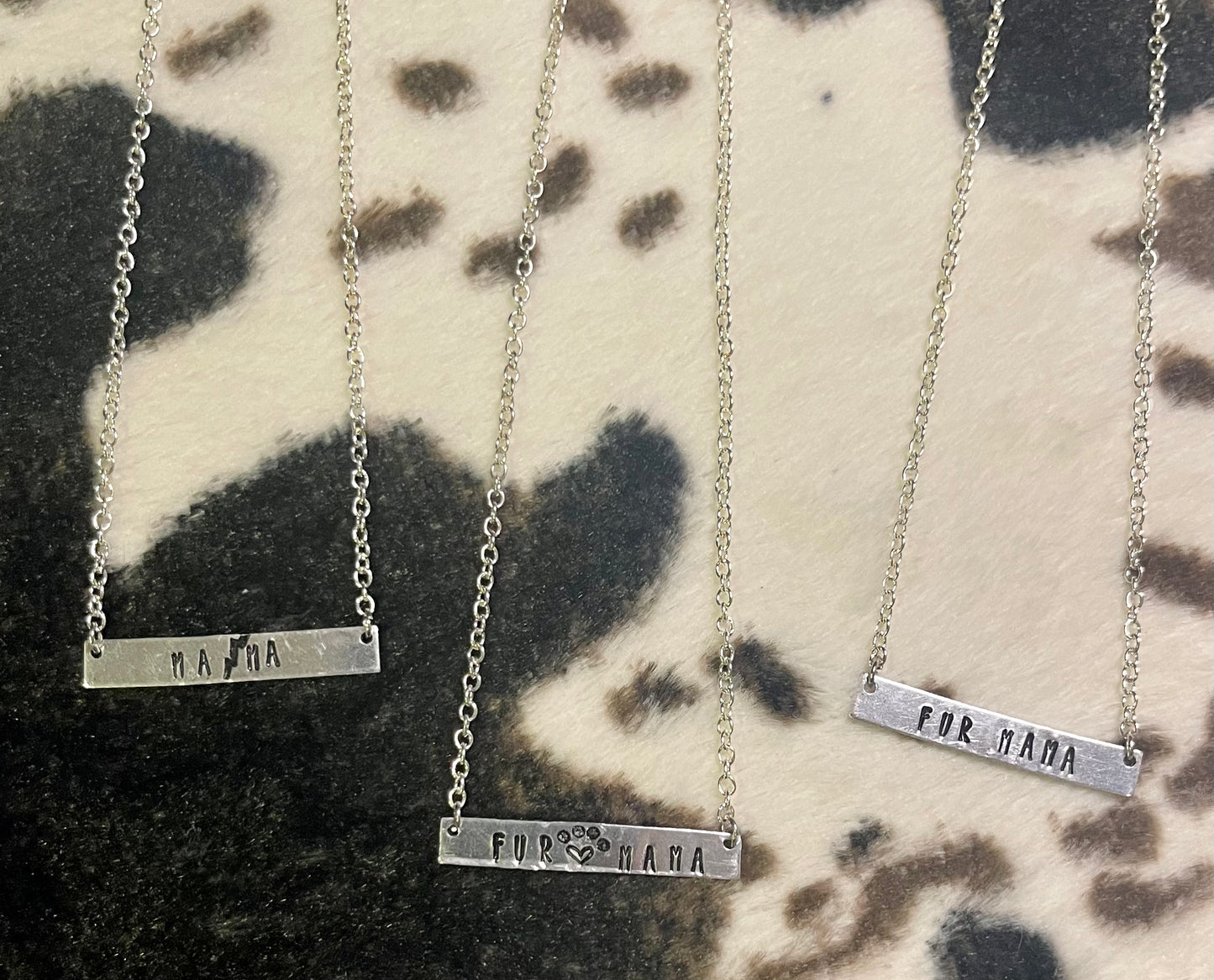 Metal Stamped Bar Necklace