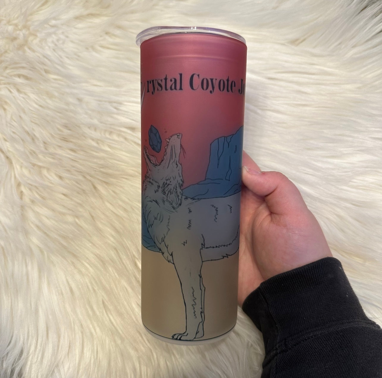 Crystal Coyote Glass Tumbler Cup