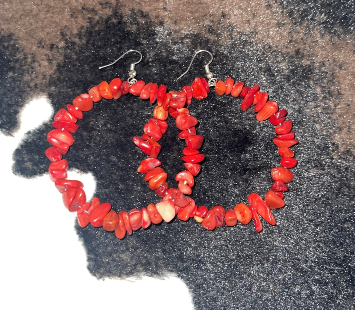 Red Rock Hoop Earrings