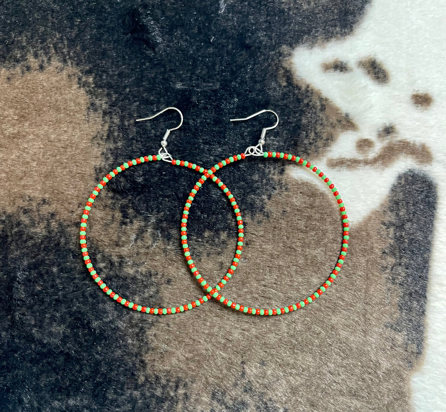 Cowboy Christmas Hoop Earrings