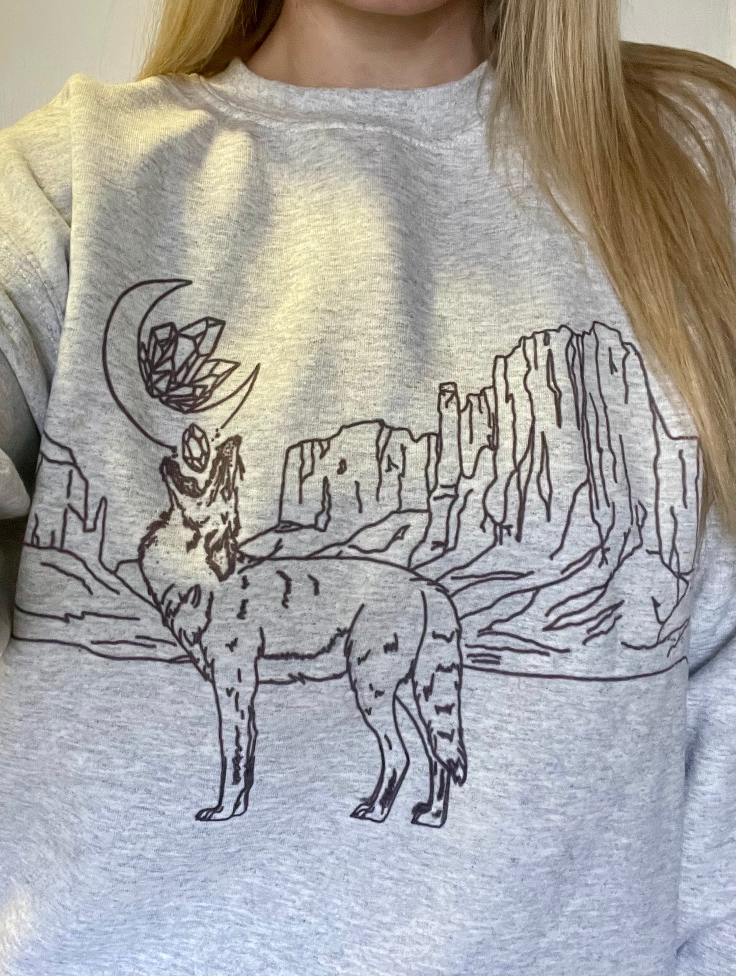 Crystal Coyote Crewneck Sweater