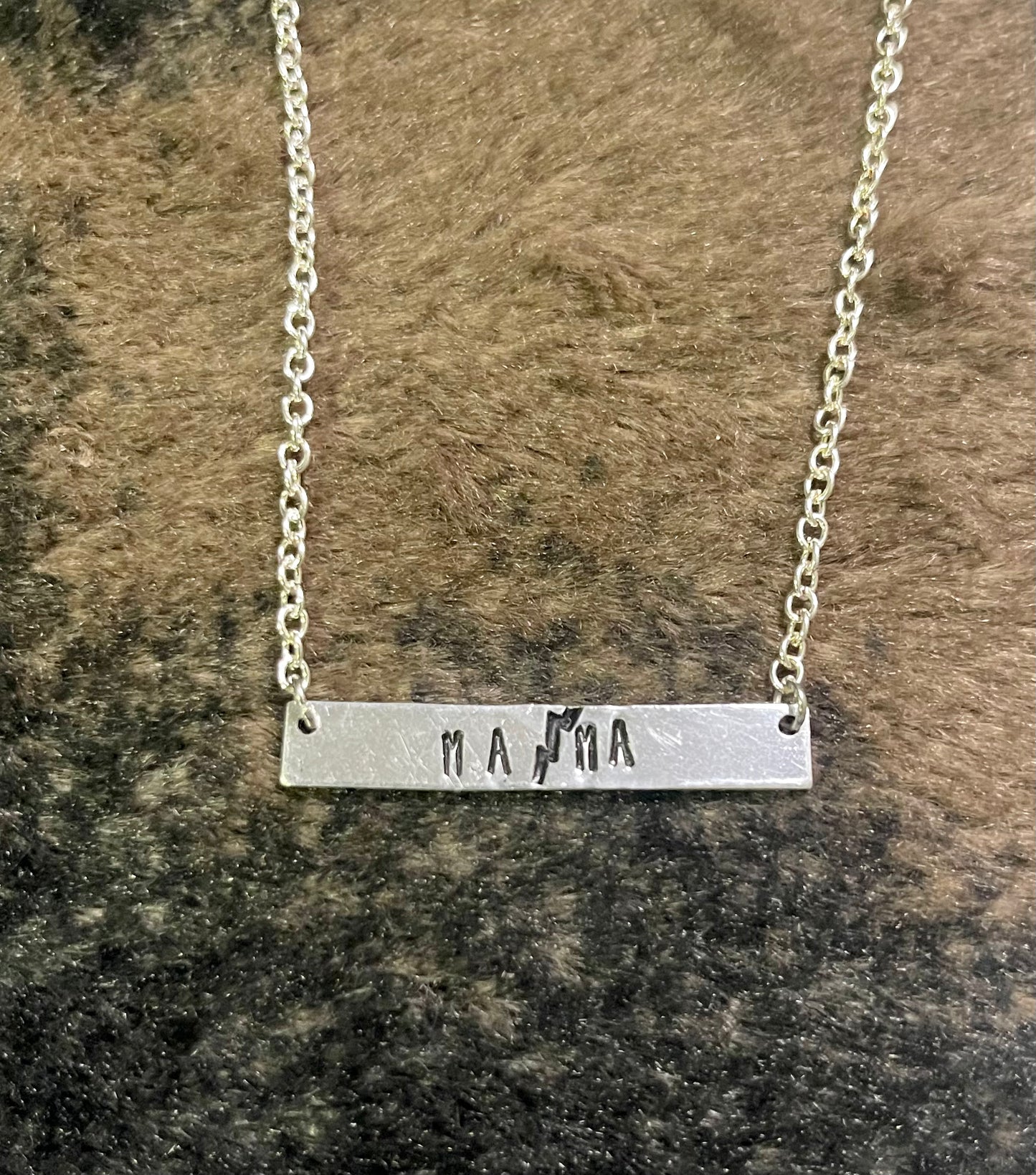 Metal Stamped Bar Necklace